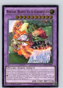 Yu-Gi-Oh TCG Ritual Beast Ulti-Gaiapelio CROS-EN045 1st Edition Ultimate Rare NM - Picture 1 of 2