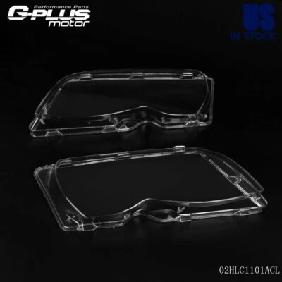 Fit For 2002-2006 BMW E46 3 Series Left & Right Clear Headlight Replacement Lens - Image 1 of 4