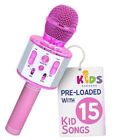 , Karaoke-Mikrofon für Kinder | Enthält Bluetooth & 15 vorinstallierte Kinderlieder - pink