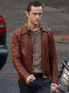 Men's Celebrity Joseph Levitt Inception Brown Leather Jacket Guinee Lambskin - Picture 1 of 6
