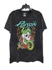T-shirt neuf Poison Skull n Snake pour homme grande cravate noire colorant années 80 glam rock acide