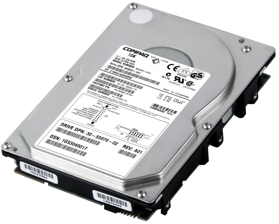 Disco Rigido Compaq 349537-001 BD00911934 9.1GB 10K SCSI Ultra2 3.5'' - Immagine 1 di 3