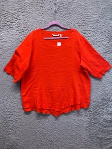 Soft Surroundigs Blouse Womens 2x 22W Red Short Sleeve Doleman Top - Picture 1 of 10