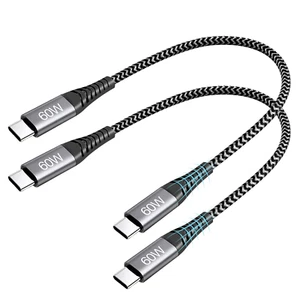 【2 Pack】 15Cm USB C Cable Short USB C to Type C Cable PD 60W Fast Charger Cable - Picture 1 of 12