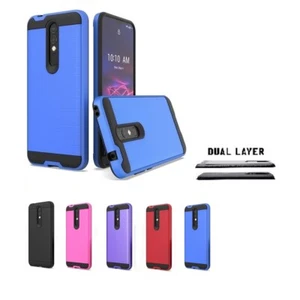 For Coolpad Legacy Brisa, Dual Layer Slim Metallic Brushed Cover Case - Photo 1 sur 12