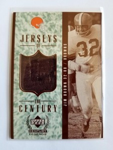 1999 UD CENTURY LEGENDS JIM BROWN GAME USED PATCH!! HOF!!