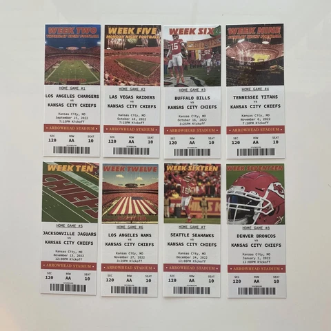 2022 CHIEFS Customizable Replica Season Ticket Stubs Any Game Arrowhead KC Cover