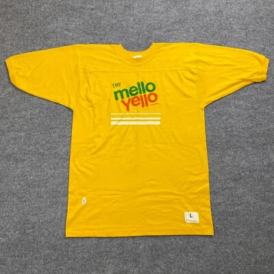 Try Mello Yello 衬衫复古 Cal Cru 单针大号 70 年代/80 年代 T 恤 — 第 1/4 张图片