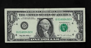 U.S.A (1) BANK NOTE FEDERAL RESERVE OHIO   1 DOLLAR 1995 VERY FINE - Picture 1 of 2
