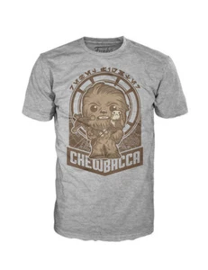 Funko POP Tees: Chewie Millennium Falcon & Porg, Unisex, Gray (Choose Size) - Picture 1 of 2