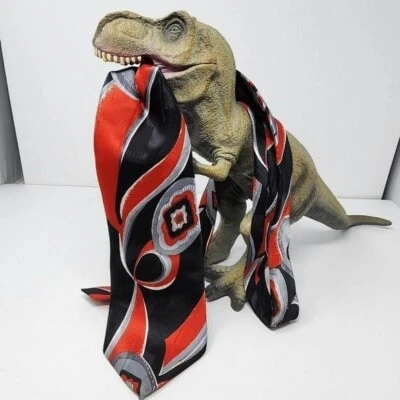 Pierre Balmain Paris Black/Red/Silver Men's Necktie - Imagem 1 de 3