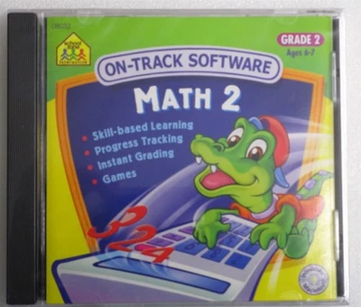 Software PC School Zone Math 2 Ages 6-7 On Track Software NEW SEALED Jewel - Image 1 of 2