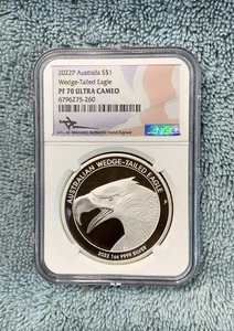 2022-P Australia $1 Wedge Tailed Eagle 1oz 999 Silver Coin NGC PF 70 UC Mercanti - Picture 1 of 2