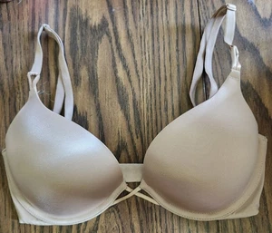 Victoria's Secret Bombshell Plunge 32D Nude Tan Underwired Add 2 Cup Push-Up Bra - Picture 1 of 15