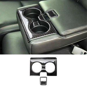 Carbon Fiber Rear Seat Armrest Cup Holder Cover Trim For Mazda CX-9 2010-2015 - Picture 1 of 12