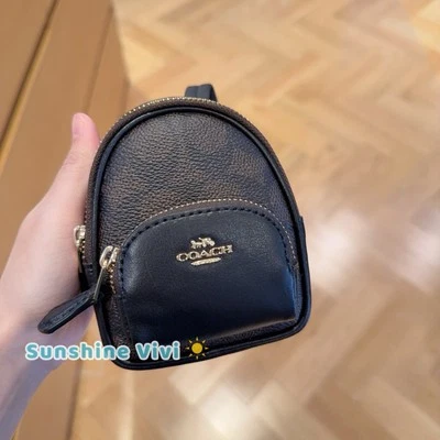 Новый с Ярлыками тренер мини суда рюкзак сумка подвеска подпись холст CX066 золото/орех/черный - Изображение 1 из 4