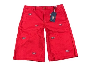 Vineyard Vines Boys Shorts Lifeguard Red Whale Embroidered SZ 16 Club Shorts - Picture 1 of 6