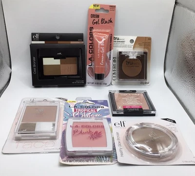 Lote de Maquillaje Mixto-(7) Rubor, Bronceador/Resaltador, E.L.F., L.A. COLORES, COVERGIRL Foto 1 de 4