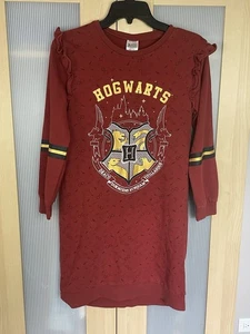 Harry Potter Hogwarts Girls French Terry Long Sleeve Dress Nightgown Sz 14-16 Yo - Picture 1 of 5