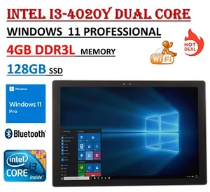 Microsoft Surface Pro 3 Intel Core i3-4020Y 1.50GHz 4GB RAM 128GB SSD Win 11 Pro - Picture 1 of 12