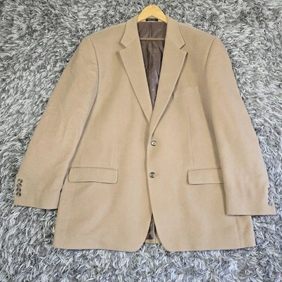 Chaps Sport пальто мужской 48L верблюда шерсти шелк кашемир две кнопки выемки лацкан с подкладкой - Изображение 1 из 4