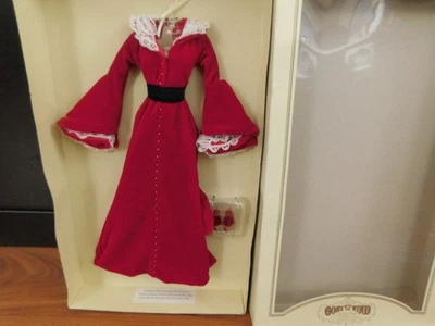 Franklin Como Nuevo Lo que el viento se llevó Scarlett O'Hara Regal Conjunto de túnica roja con certificado de autenticidad Foto 1 de 4