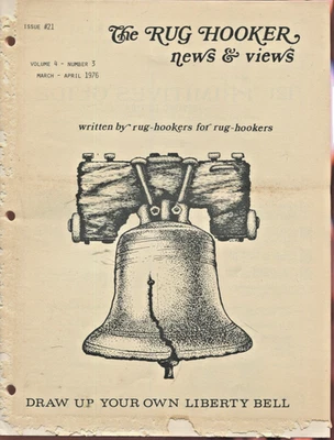 #21 The Rug Hooker Notícias e Visualizações Março 1976 Hooking Magazine Instruções Padrão - Imagem 1 de 2