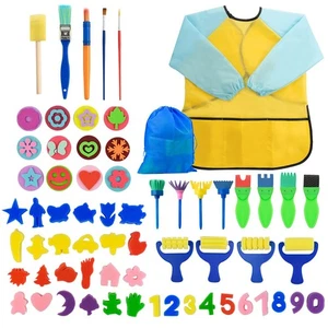 65 pcs Sponge Paint Brushes Kit for Kids - DIY Learning Set - Picture 1 of 8