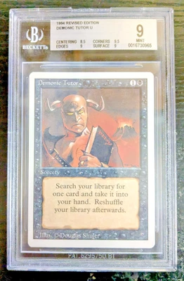 MTG REVISED 1994 Demonic Tutor BGS GRADE 9 - Image 1 of 2