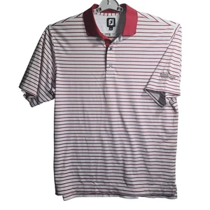 FootJoy Golf Polo **Feather Sound Club Logo** Striped Athletic Fit Shirt Size L - Bild 1 von 8