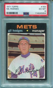 Topps #183 Gil Hodges 1971 PSA 6 EX-MT - Imagen 1 de 2