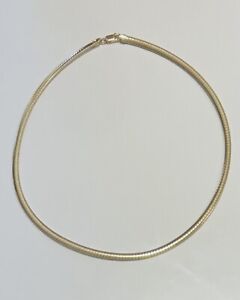 Moda Al Massimo 18k Yellow Gold Over Bronze 4mm Omega 18” Necklace 