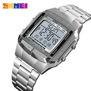 Classic Mens Quartz Digital Watch Date LED Waterproof Stainless Steel Wristwatch - Picture 1 of 9
