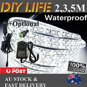 2M 3M 5M 600 LED Strip Lights Cool Warm Natural White 12V Waterproof Car Camping - Picture 1 of 11