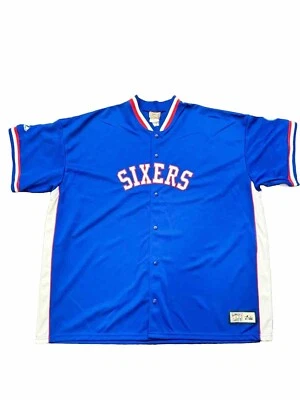 Mens Sz 4XL MAJESTIC HARDWOOD CLASSIC NBA PHILADELPHIA 76ERS Warm Up Jacket - Image 1 of 4