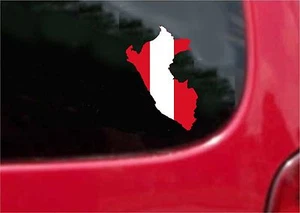 2 (PCS) Peru Outline Map Flag Decals Stickers Full Color/Weather Proof - Picture 1 of 2