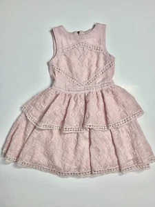 Gianni Bini Girls Fit & Flare Lace Pleated Spring/Summer Dress Pink Sz 8 - Picture 1 of 14