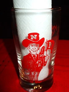 Vintage Harry Husker National Champions 70-71 Saftglas, tolle Farbe & Grafik - Bild 1 von 3