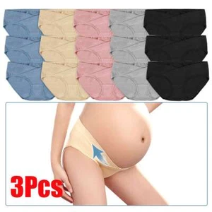 Women Maternity Pregnancy Underwear Panties 3-pack Ladies Low Waist Panties - Picture 1 of 17