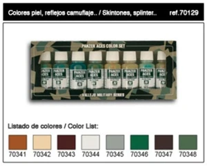 Vallejo PANZER ACES SET 6 ( 8 couleurs: Peau Et Camouflage ) - 70129 - Picture 1 of 1