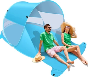 Beach Tent, Large Automatic Instant Pop up Beach Shade, UPF 50+ Portable Sun She - Picture 1 of 12