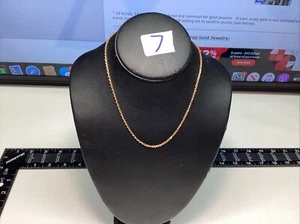 YELLOW GOLD SOLID Necklace Chain Estate Signed 14K MAITA LONG ROPE CHAIN DESIGN - Picture 1 of 17