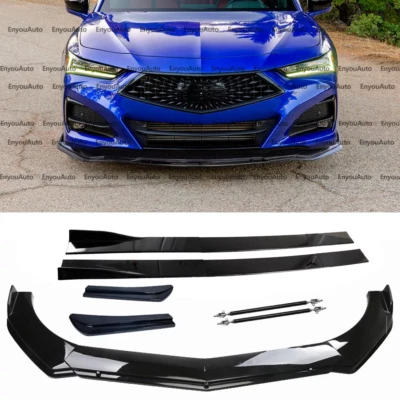 For Acura Integra Front Bumper Lip 86" Side Skirt Rear Bumper Lip Black - Image 1 of 4