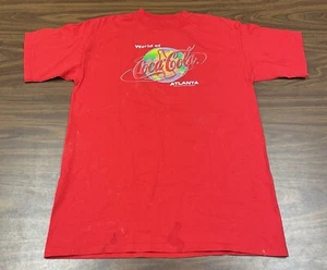 Vtg World Of Coca-Cola 90s Red T Shirt Sz M SEE PICTURES - Picture 1 of 10