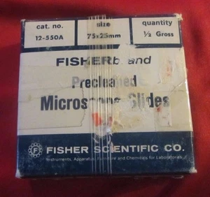 Fisher Scientific Co. VORGEREINIGTE MIKROSKOP-OBJEKTTRÄGER -- 1/2 BRUTTO -- 75 X 25 MM -- 12-550 - Bild 1 von 6