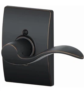 Schlage Accent Lever with Century Trim Non-Turning Lock in Aged Bronze- R Handed - Picture 1 of 1