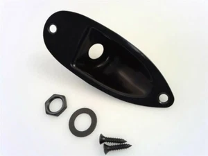 True Custom Shop® Black Input/output Boat Cup Jack Plate for Fender Strat