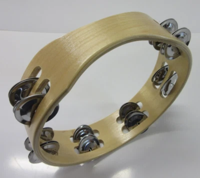 STA-3208 8" Zoll Tamburin Schellenring aus Holz, ohne Fell mit 2 Reihen Schellen - Bild 1 von 3