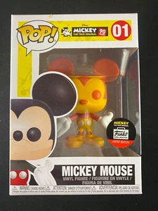 FUNKO POP MICKEY MOUSE (ORANGE & YELLOW) #01 LIMITED EDITION 90 YEAR ANNIVERSARY - Picture 1 of 2