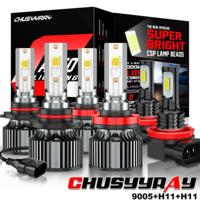 For Honda Ridgeline 2017-2020 6x LED Headlight High Low Beam Fog Light Bulbs Kit Foto 1 de 4